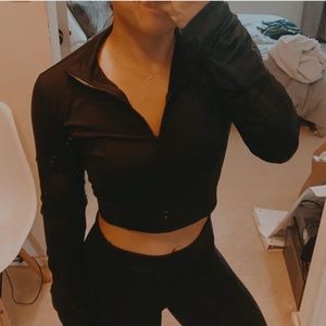 Long Sleeve Zip Up Workout Top
